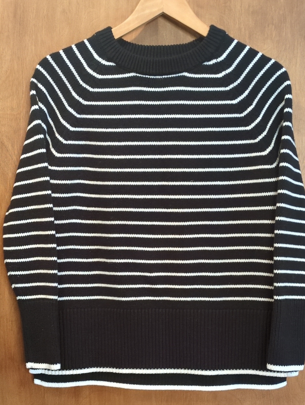 a new day Black and White Striped Crewneck Sweater Size S